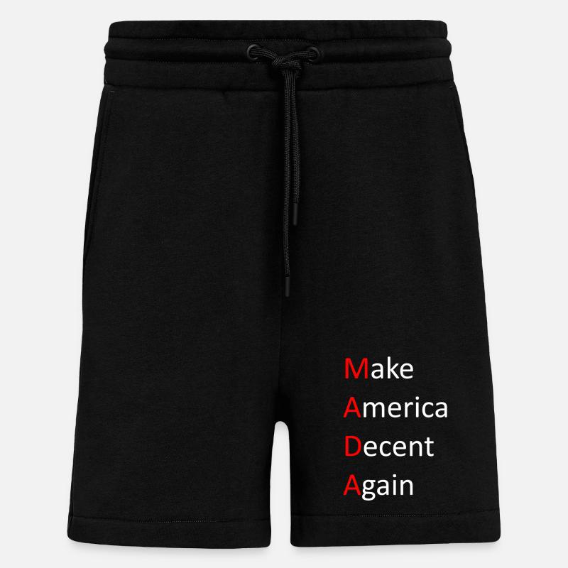 Make_America_Decent_Again - Short bio décontracté fabriqué en UE - SOLID BLACK