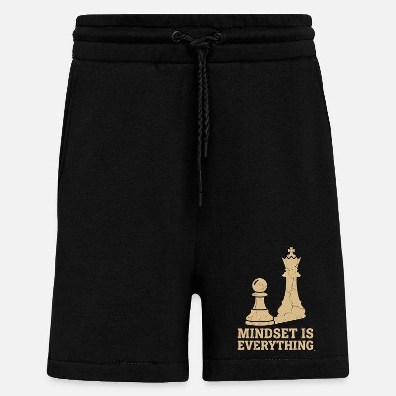 Mindset Is Everything – Chess Strategy Design - Shorts - made by SPREAD - SOLID BLACK