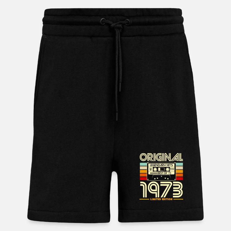 Original 1973 Cassette Rétro - Short bio décontracté fabriqué en UE - SOLID BLACK