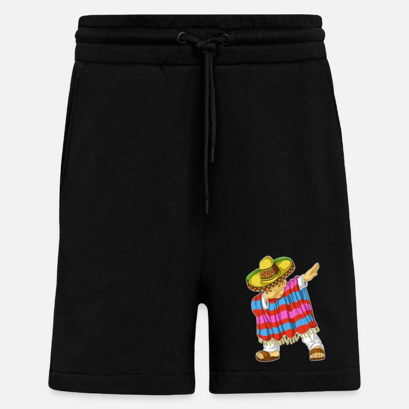 Dabbing Mexican Man Shirt - Shorts - made by SPREAD - SOLID BLACK