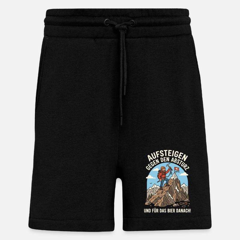 Bergsteiger gegen Abstieg Bier Danach - Shorts - made by SPREAD - SOLID BLACK