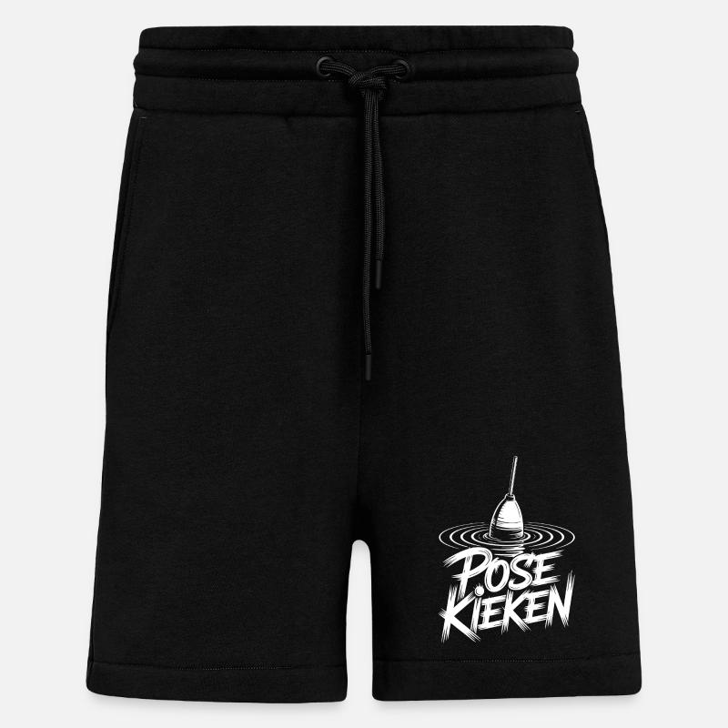 Humour de la posture de pêche - Short bio décontracté fabriqué en UE - SOLID BLACK