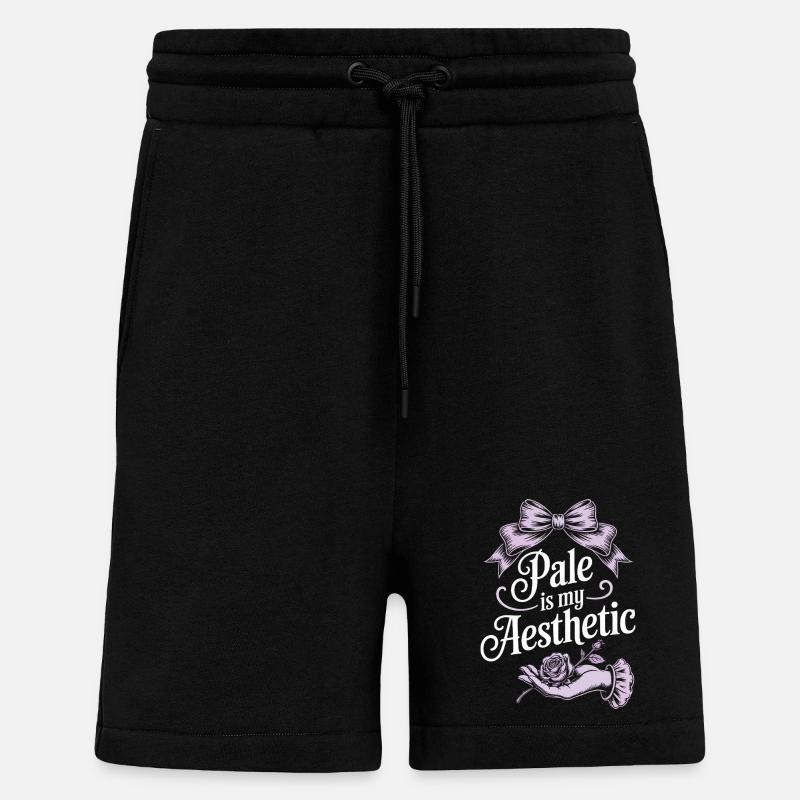 Pale Aesthetic Script with Bow - Shorts - made by SPREAD - SOLID BLACK