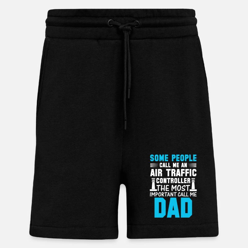 Air Traffic Controller Dad - Shorts - made by SPREAD - SOLID BLACK