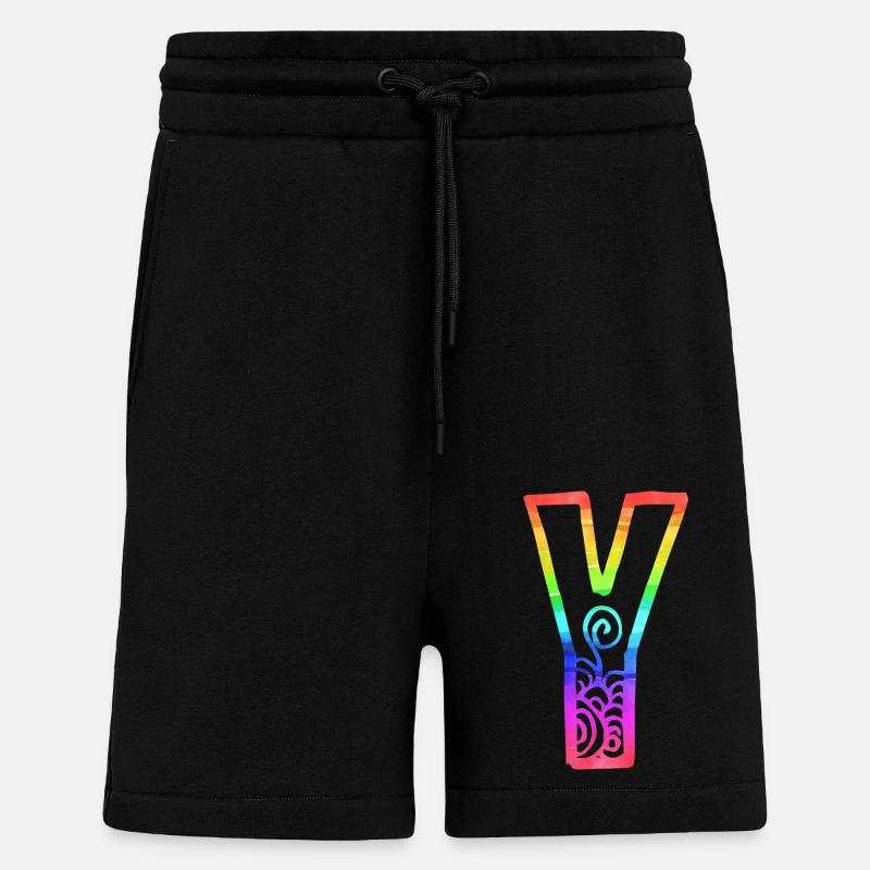 rainbow y - Shorts - made by SPREAD - SOLID BLACK