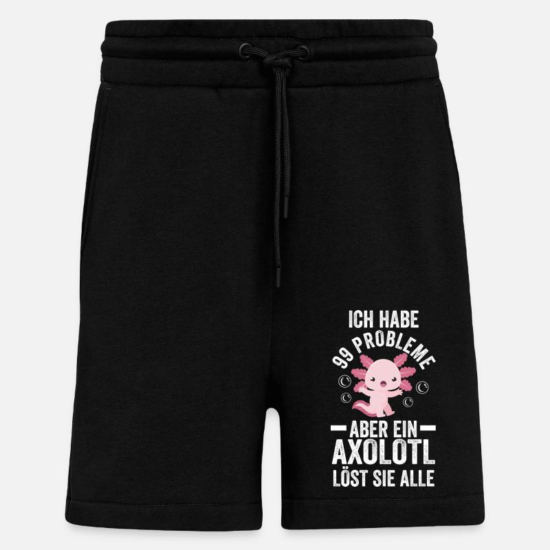 Axolotl - Short bio décontracté fabriqué en UE - SOLID BLACK