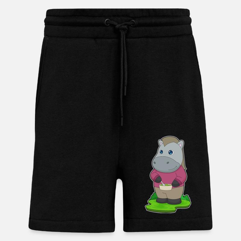 Horse Food Bowl - Shorts - made by SPREAD - SOLID BLACK
