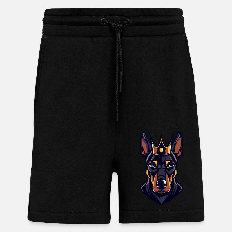Doberman Dog Crown - Shorts - made by SPREAD - SOLID BLACK