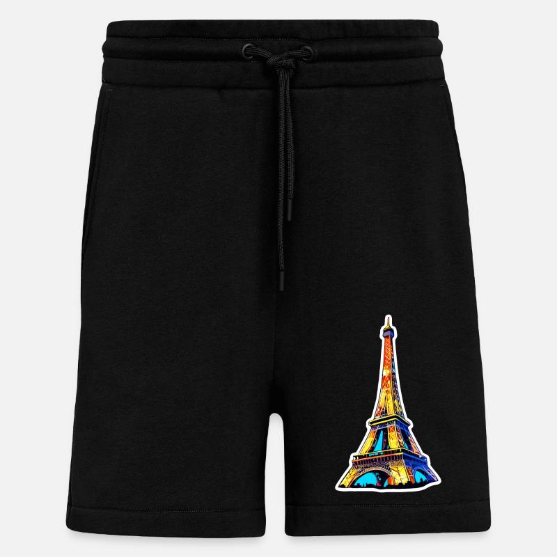 Eiffel tower #20 - Short bio décontracté fabriqué en UE - SOLID BLACK