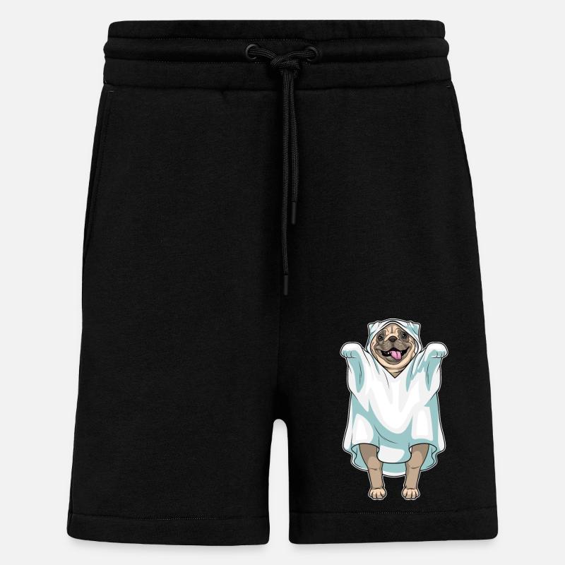 Mops Halloween Geist - Shorts - made by SPREAD - SOLID BLACK