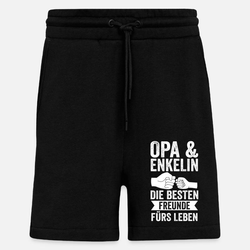 Papi et petit-fils - Short bio décontracté fabriqué en UE - SOLID BLACK