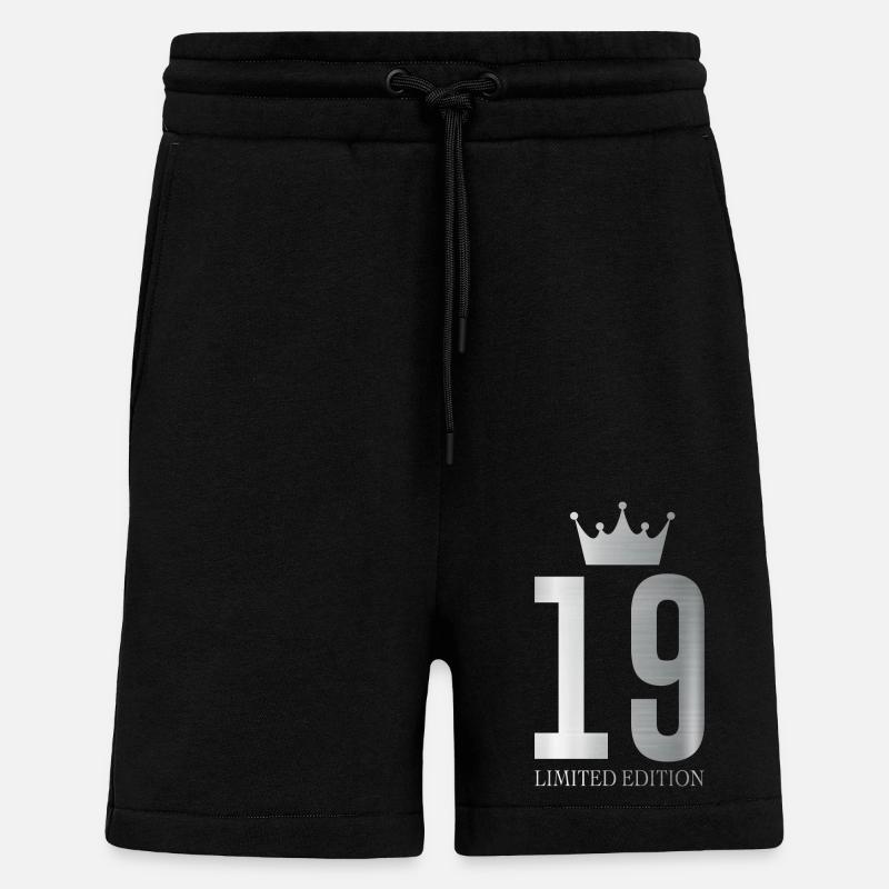 19e anniversaire Édition limitée - Short bio décontracté fabriqué en UE - SOLID BLACK