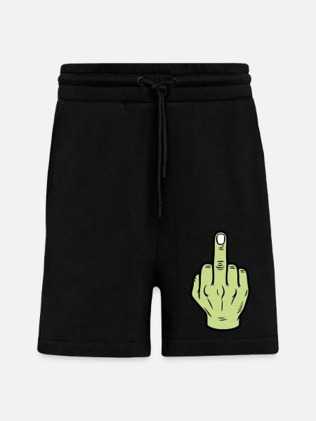 Middle Finger Hand Icon - Shorts - made by SPREAD - SOLID BLACK