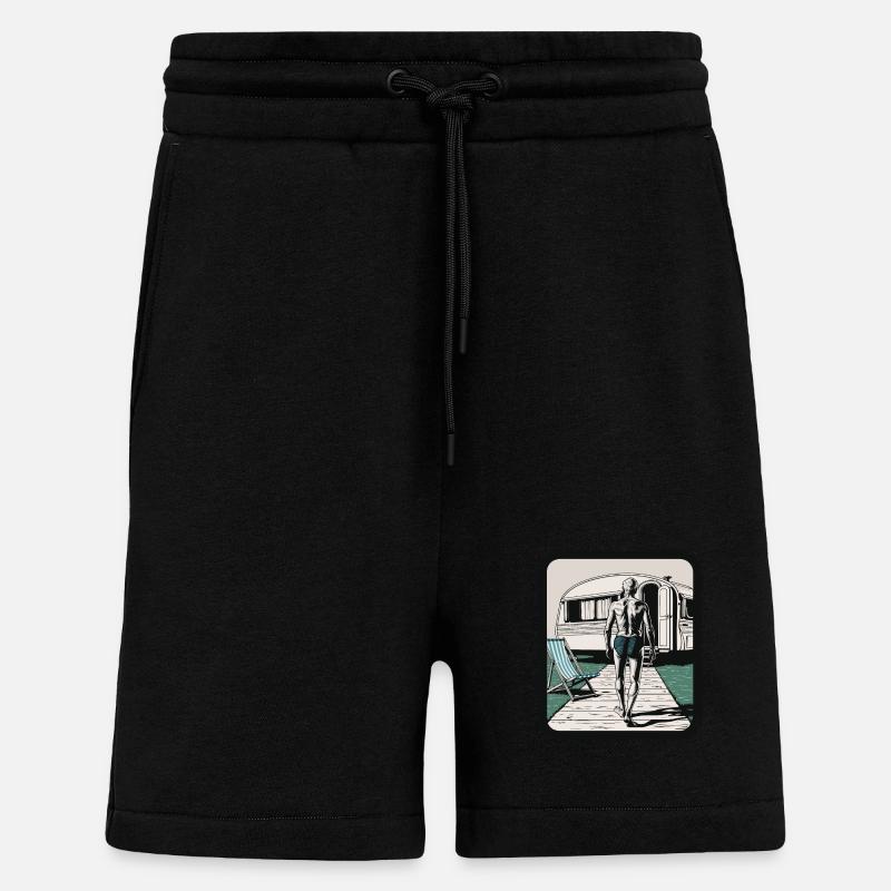 Rentner im Urlaub - Shorts - made by SPREAD - SOLID BLACK