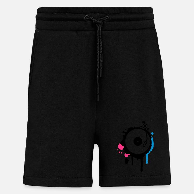 Turntable Graffiti - Shorts - made by SPREAD - SOLID BLACK
