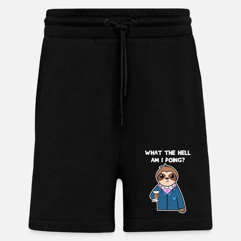 Tier Faultier Relax Urwaldbewohner Statement - Shorts - made by SPREAD - SOLID BLACK