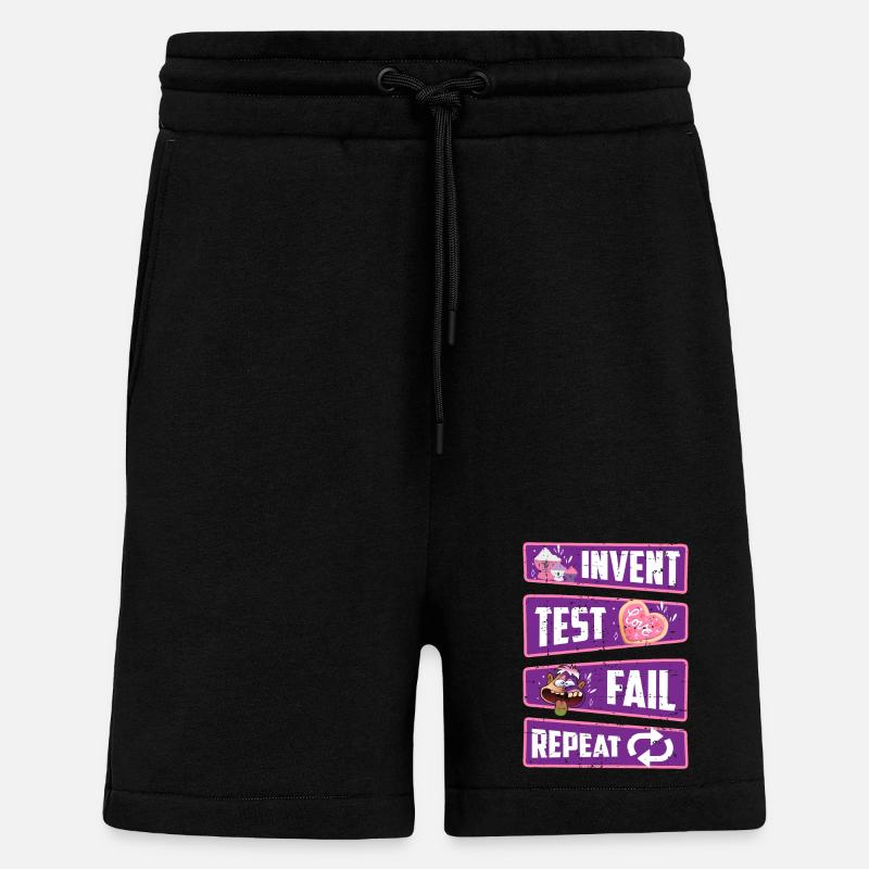 Inventer, tester, échouer, répéter - Short bio décontracté fabriqué en UE - SOLID BLACK