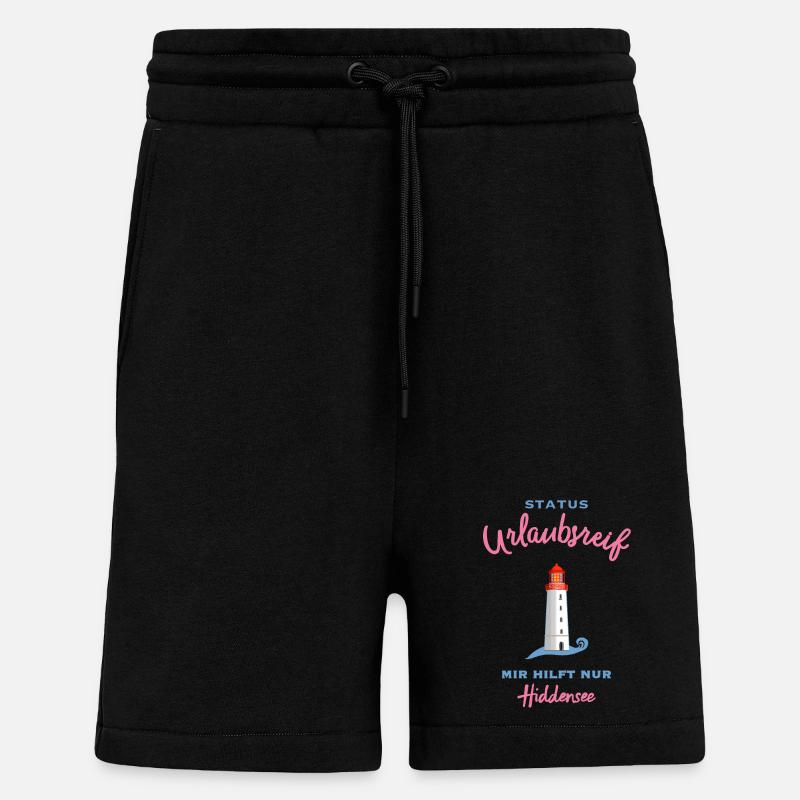 Hiddensee, Leuchtturm Dornbusch, Urlaubsreif - Shorts - made by SPREAD - SOLID BLACK