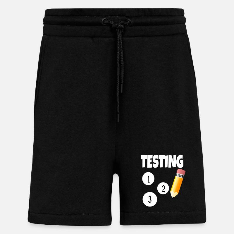 Test 123 avec un crayon - Short bio décontracté fabriqué en UE - SOLID BLACK