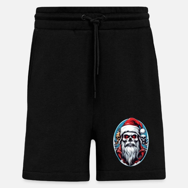 Weihnachtsmann Skull - Shorts - made by SPREAD - SOLID BLACK