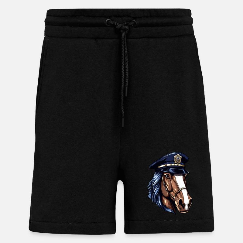 Pferde Polizist - Shorts - made by SPREAD - SOLID BLACK