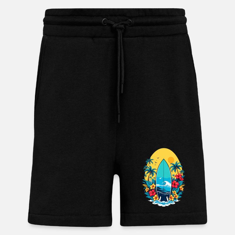 Planche de surf élégante - Short bio décontracté fabriqué en UE - SOLID BLACK