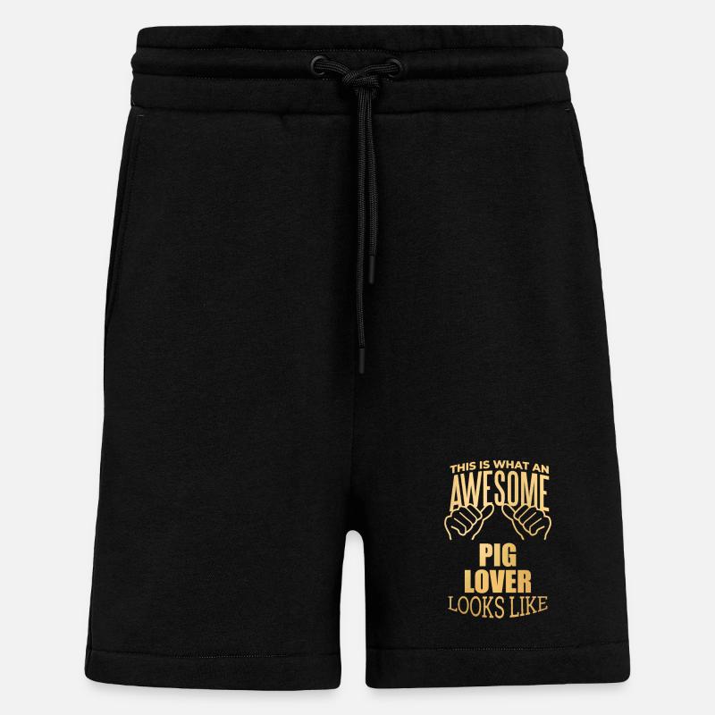 Cochon - Short bio décontracté fabriqué en UE - SOLID BLACK