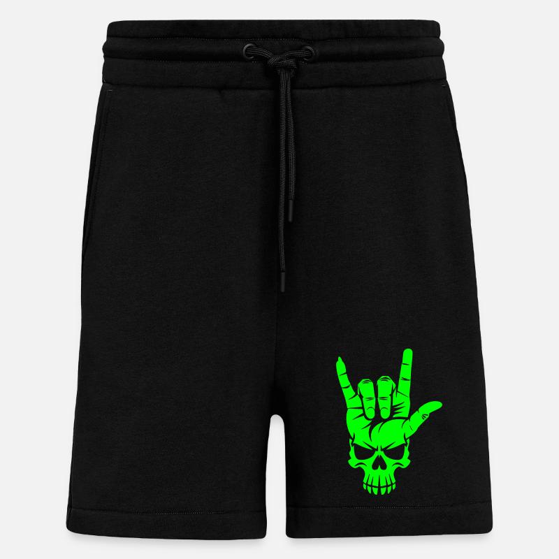 Rock 'n' Roll Totenkopf Handgeste - Shorts - made by SPREAD - SOLID BLACK