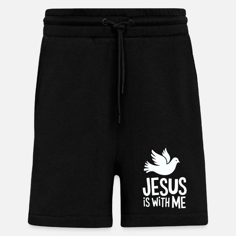 Jésus est avec moi - Short bio décontracté fabriqué en UE - SOLID BLACK