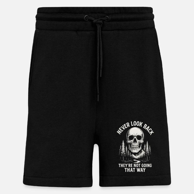 Skull Forest Never Back - Shorts - made by SPREAD - SOLID BLACK