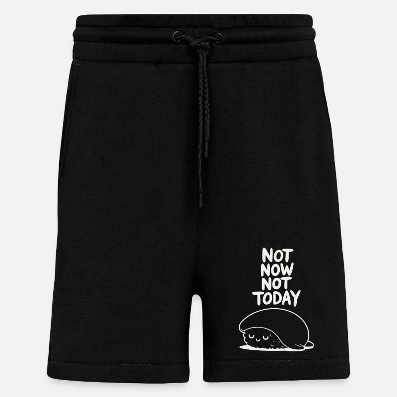 Not Now Not Today Sloth - Shorts - made by SPREAD - SOLID BLACK