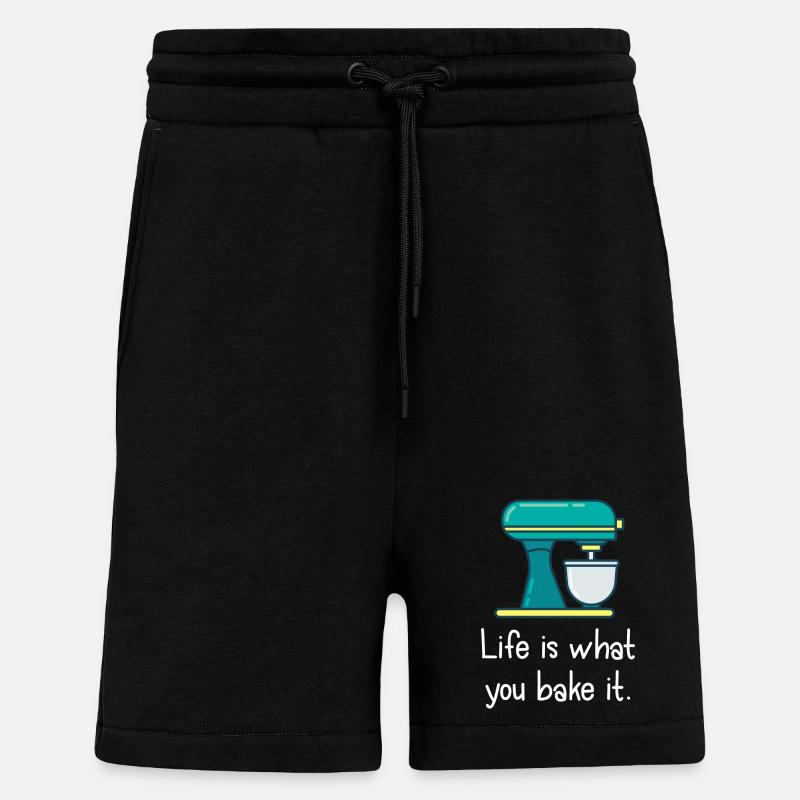 Das Leben ist, was du backst. - Shorts - made by SPREAD - SOLID BLACK