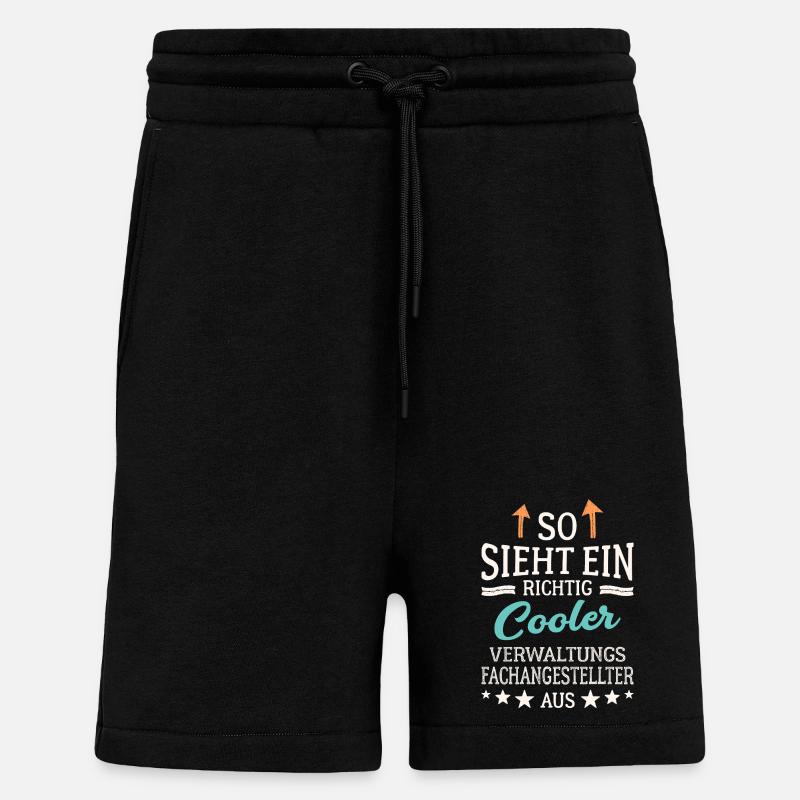 Assistant administratif cool - Short bio décontracté fabriqué en UE - SOLID BLACK