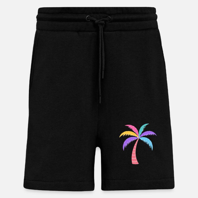Bunte Palme Regenbogenfarben - Shorts - made by SPREAD - SOLID BLACK