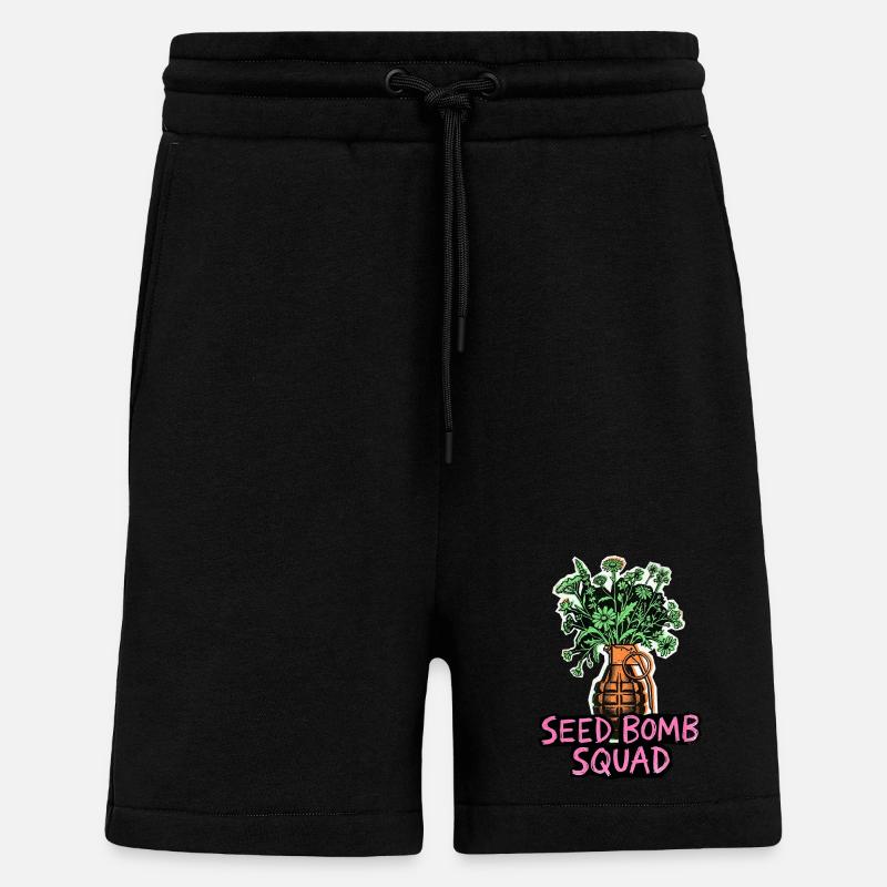Avenir de la plantation de graines - Short bio décontracté fabriqué en UE - SOLID BLACK
