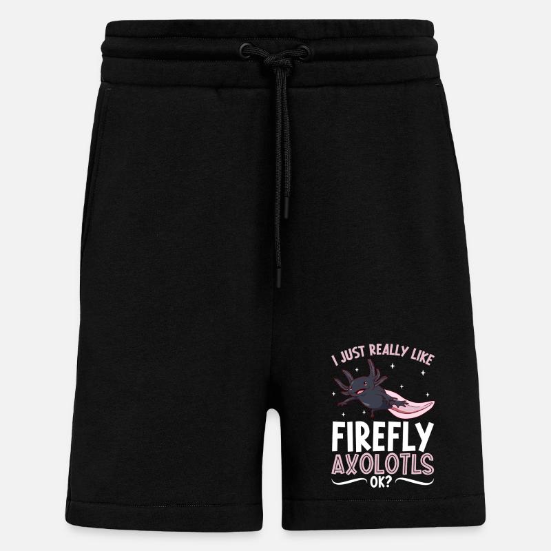 J’adore mon Luciole Axolotl - Short bio décontracté fabriqué en UE - SOLID BLACK
