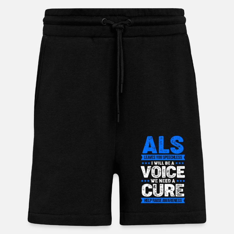 ALS nerve disease - Shorts - made by SPREAD - SOLID BLACK