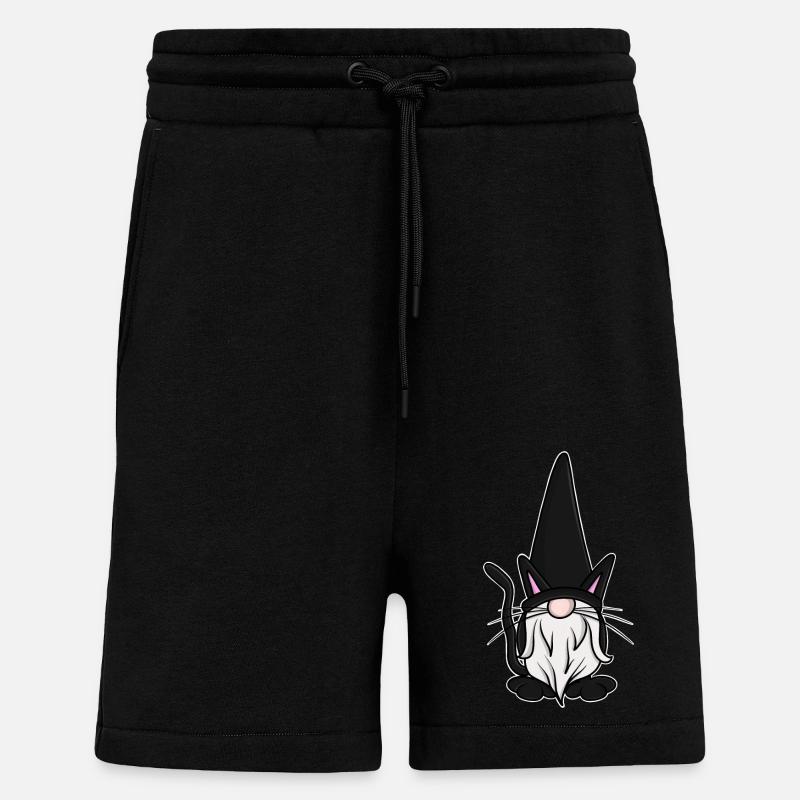 Cats Gnomes Gnomes - Shorts - made by SPREAD - SOLID BLACK