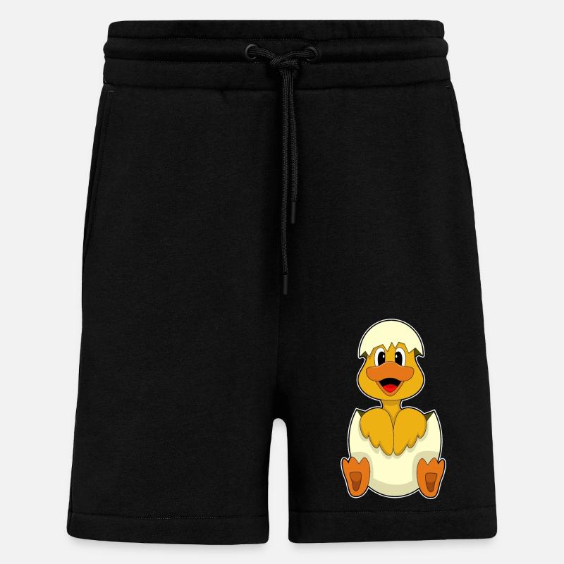 Oeuf de canard - Short bio décontracté fabriqué en UE - SOLID BLACK