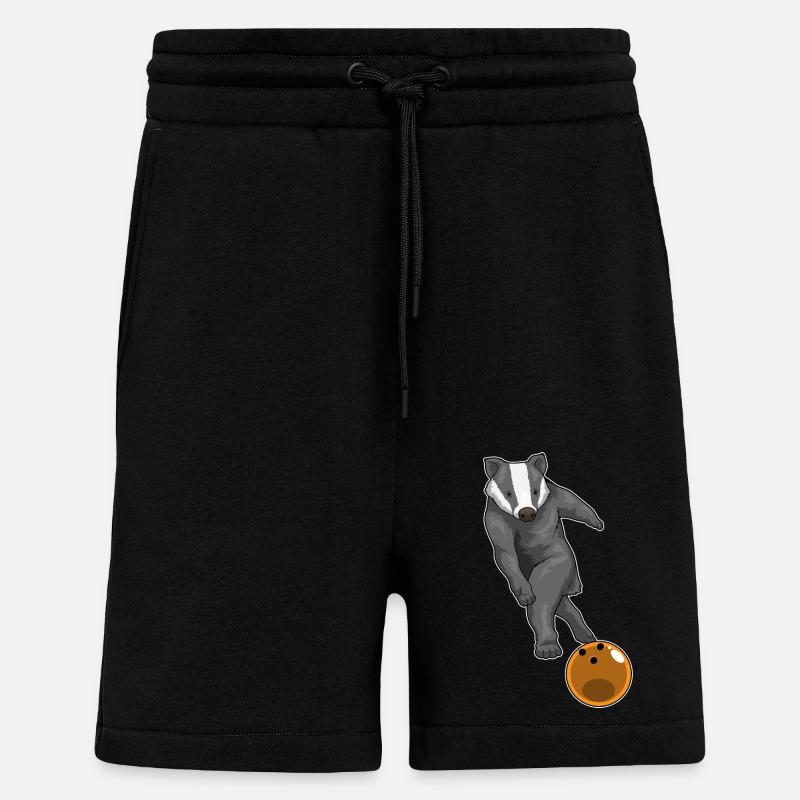 Badger Bowling Bowling Ball - Shorts - made by SPREAD - SOLID BLACK