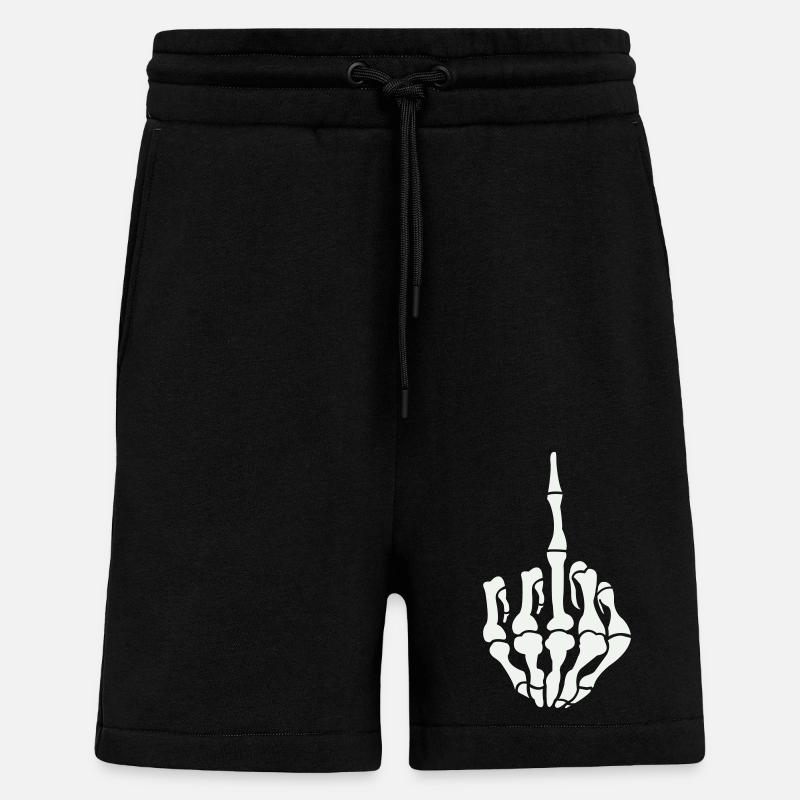 majeur du crâne - Short bio décontracté fabriqué en UE - SOLID BLACK