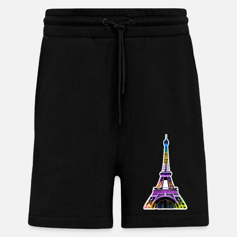 Eiffel tower #5 - Short bio décontracté fabriqué en UE - SOLID BLACK
