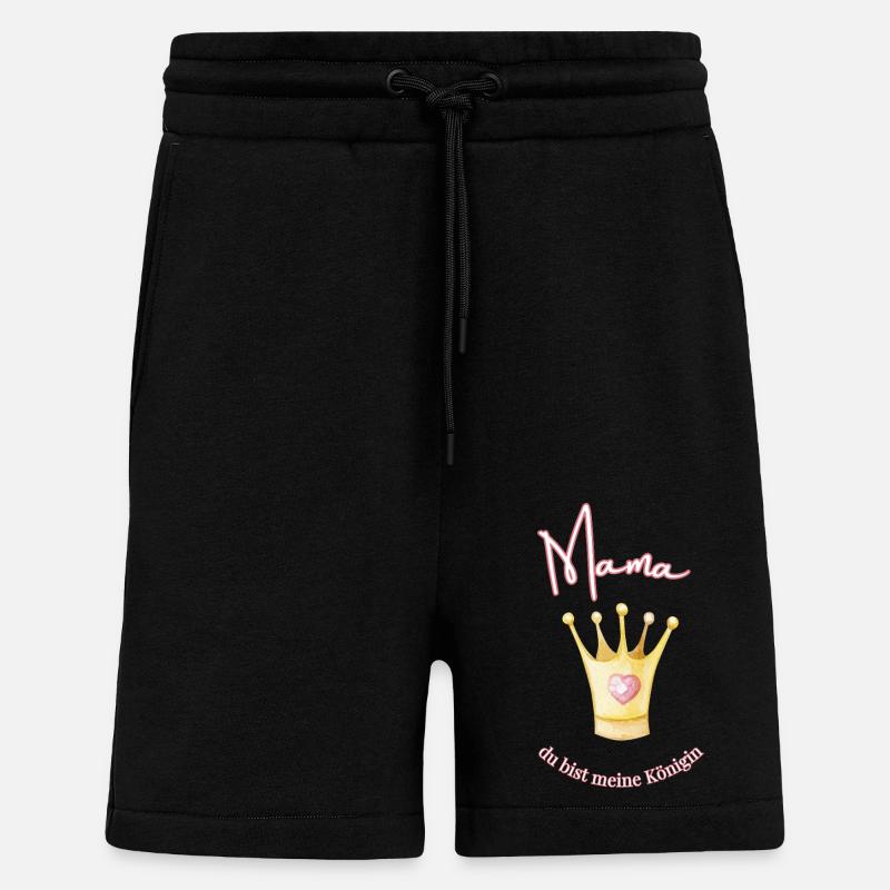 Mom - my queen. - Shorts - made by SPREAD - SOLID BLACK