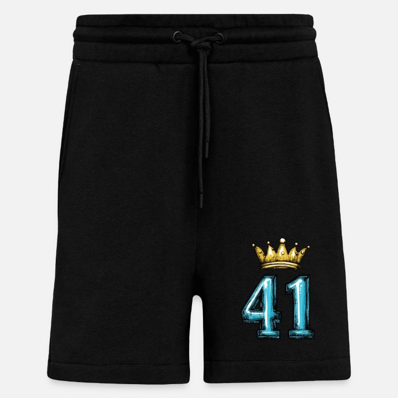 Couronne à 41 chiffres - Short bio décontracté fabriqué en UE - SOLID BLACK