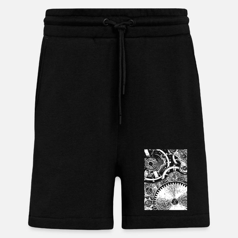 Zahnrad Clockwork Muster - Shorts - made by SPREAD - SOLID BLACK
