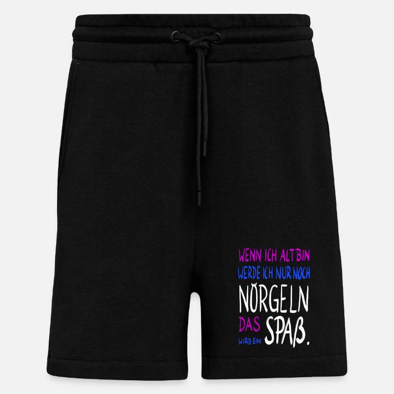 wenn ich alt bin .... - Shorts - made by SPREAD - SOLID BLACK