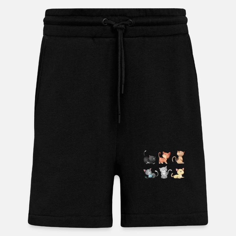 Katzen Abbildung - Shorts - made by SPREAD - SOLID BLACK