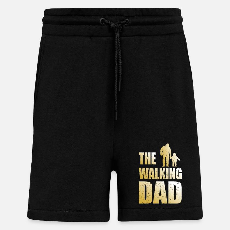 Le papa qui marche - Short bio décontracté fabriqué en UE - SOLID BLACK