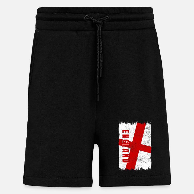 Drapeau de l'Angleterre - Short bio décontracté fabriqué en UE - SOLID BLACK