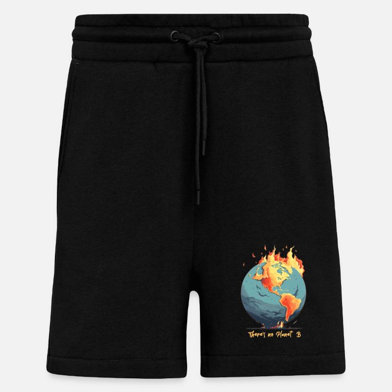 Le monde est en feu - Short bio décontracté fabriqué en UE - SOLID BLACK